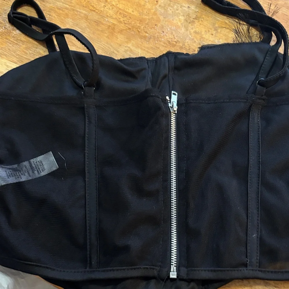 Grunge/Goth Bustier with zip back